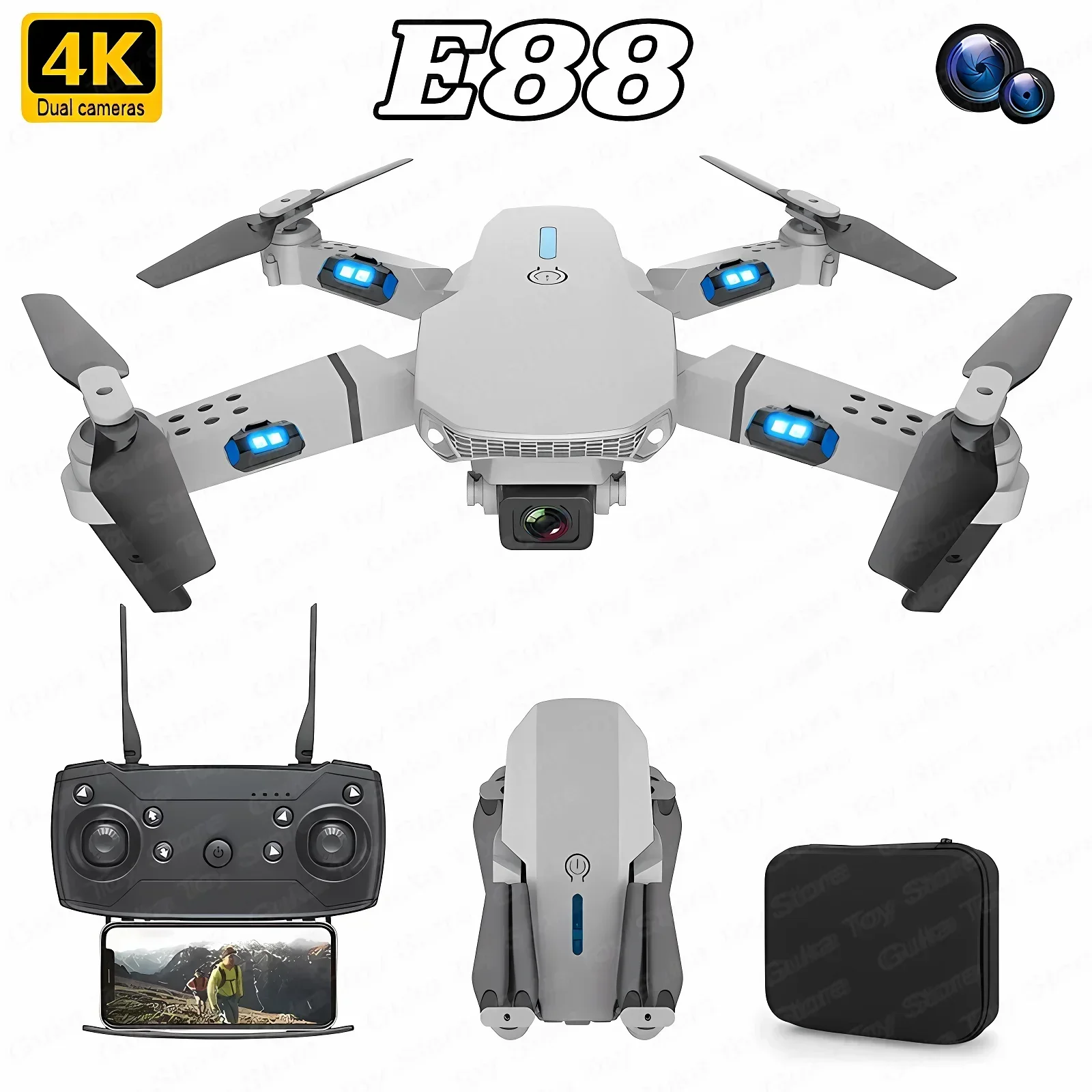 E88 Pro WIFI FPV Drone Wide An - Drone Battery Case recension och pris