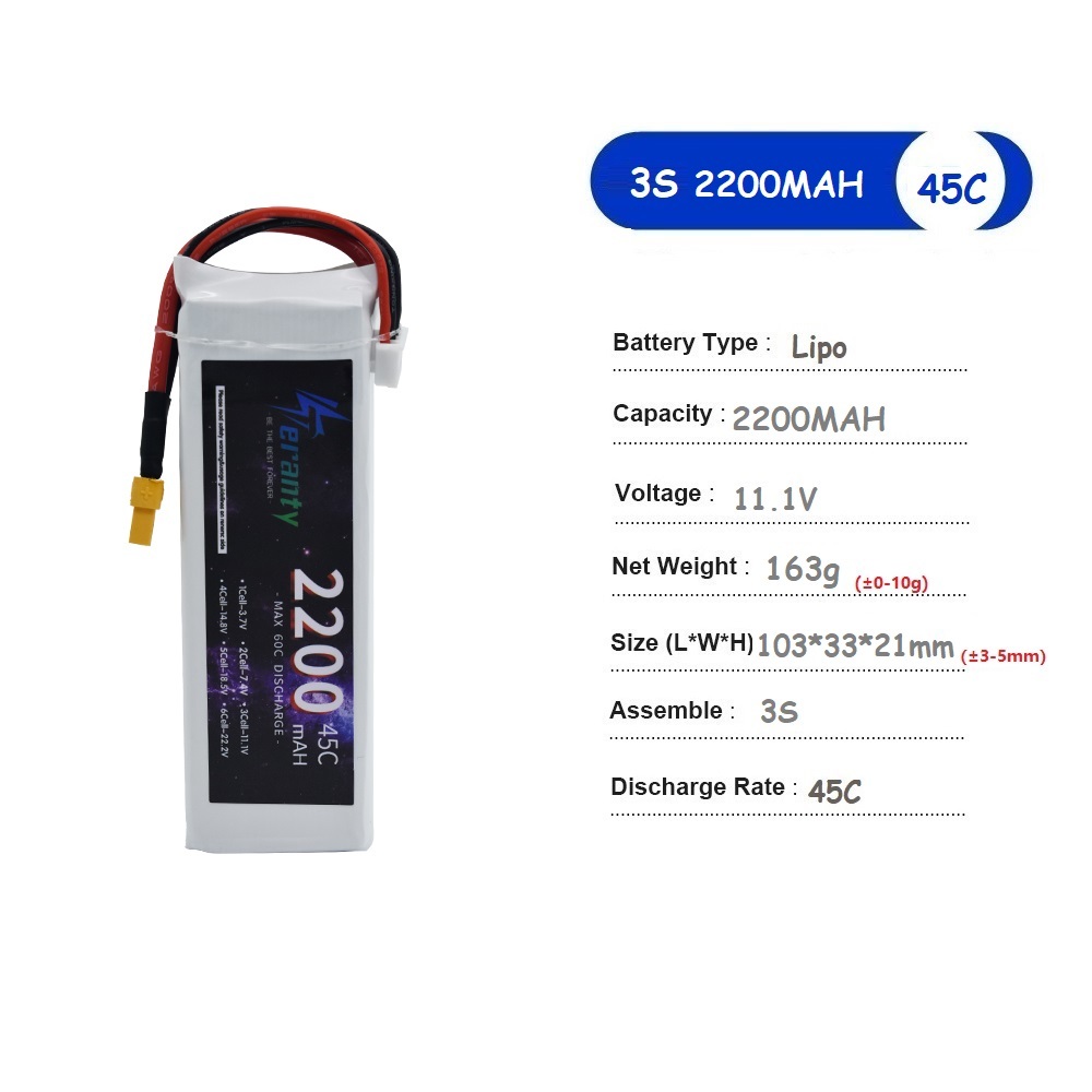 3S 11.1V Lipo Battery Deans XT - Drone Battery 4S recension och pris